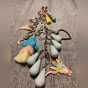 Purse Charm Keychain Handmade Boho Vintage & New Beads Charms